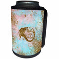 3dRose Uta Naumann Sayings and Typography - Gold Glittery Mermaid and Quote on Sparkling Teal Background - Can Cooler Bottle Wrap (cc_266921)