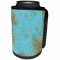 3dRose Uta Naumann Faux Glitter Pattern - Mermaid Ocean Gold Glitter On Aqua Background - Can Cooler Bottle Wrap (cc_266930)