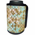 3dRose Uta Naumann Faux Glitter Pattern - Sparkling Blue Pink Elegant Mermaid Scales Glitter Effect Art print - Can Cooler Bottle Wrap (cc_266932)