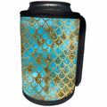 3dRose Uta Naumann Faux Glitter Pattern - Sparkling Teal Luxury Elegant Mermaid Scales Glitter Effect Art print - Can Cooler Bottle Wrap (cc_266934)
