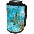 3dRose Uta Naumann Sayings and Typography - All You Need-Glitter Saying and Mermaid Illustration on Teal and Gold - Can Cooler Bottle Wrap (cc_266947)