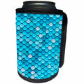 3dRose Uta Naumann Faux Glitter Pattern - Sparkling Teal Luxury Metal Mermaid Scales Glitter Effect Art print - Can Cooler Bottle Wrap (cc_266948)