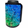 3dRose Uta Naumann Faux Glitter Pattern - Sparkling Teal Green Luxury Mermaid Scales Glitter Effect Art print - Can Cooler Bottle Wrap (cc_266952)