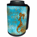 3dRose Uta Naumann Sayings and Typography - Image of Mermaid and Saying on Teal and Non-Metallic Gold - Can Cooler Bottle Wrap (cc_266953)