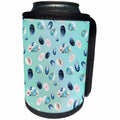 3dRose Uta Naumann Pattern - White Pearls and Blue Seashells in Pink and Teal Pastel Pattern - Can Cooler Bottle Wrap (cc_266954)