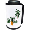 3dRose Uta Naumann Sayings and Typography - Aloha-Hawaiian Pineapple Saying with Tropical Palm Leaves - Can Cooler Bottle Wrap (cc_266956)