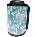 3dRose Uta Naumann Pattern - White Bunnies With Pink Balloons Teal Children Pattern - Can Cooler Bottle Wrap (cc_266962)