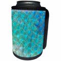 3dRose Uta Naumann Pattern - Shiny Teal Ocean Mermaid Scales Glitter Effect Art print - Can Cooler Bottle Wrap (cc_266973)