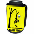 3dRose Mark Grace SCREAMNJENNY Wardrobe Malfunctions - WARDROBE MALFUNCTION booby trap yellow sign 2 - Can Cooler Bottle Wrap (cc_26698)