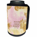 3dRose Uta Naumann Sayings and Typography - Take the Time-Luxury Sparkling Gold Glitter Saying on Pink - Can Cooler Bottle Wrap (cc_266982)