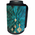 3dRose Uta Naumann Faux Glitter Pattern - Sparkling Cyan Green Luxury Mermaid Scales Glitter Effect Art print - Can Cooler Bottle Wrap (cc_266983)