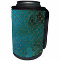 3dRose Uta Naumann Faux Glitter Pattern - Sparkling Cyan Green Luxury Mermaid Scales Glitter Effect Art print - Can Cooler Bottle Wrap (cc_266984)