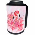 3dRose Uta Naumann Watercolor Illustration Animal - Two Beautiful Pink Flamingos Watercolor Anima Illustration - Can Cooler Bottle Wrap (cc_266992)
