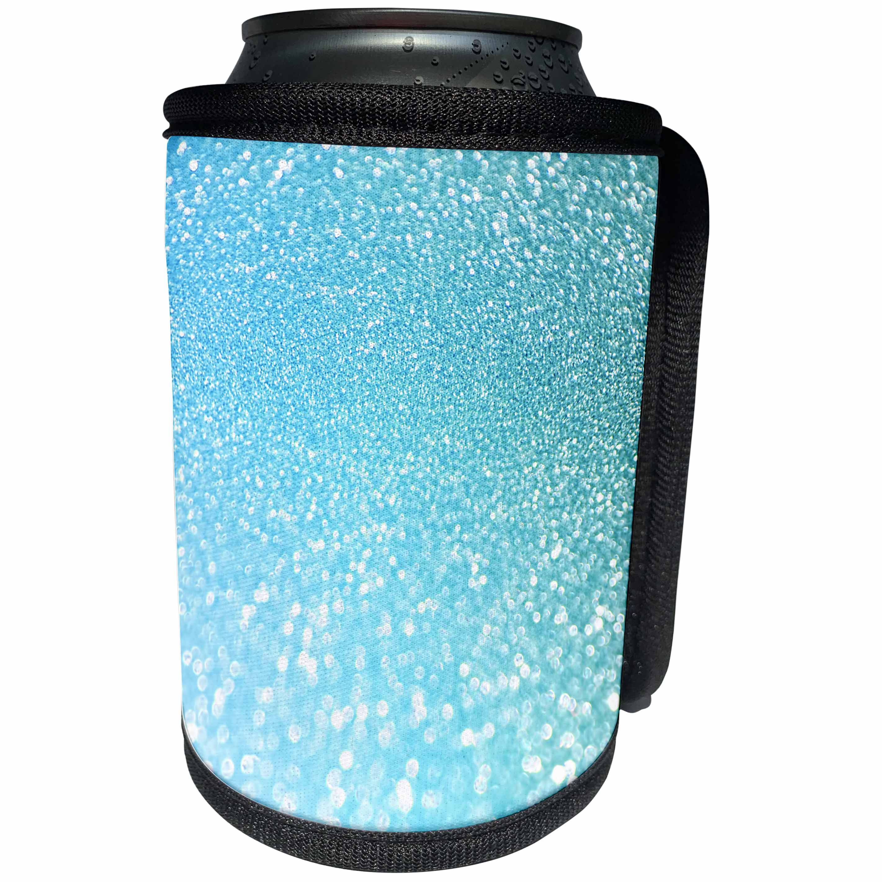 3dRose Uta Naumann Faux Glitter Pattern - Sparkling Light Teal Luxury Elegant Mermaid Glitter Effect Art print - Can Cooler Bottle Wrap (cc_266999)