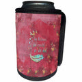 3dRose Uta Naumann Sayings and Typography - Inspirational Believe Quote On Red Floral Background - Can Cooler Bottle Wrap (cc_267007)