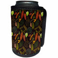 3dRose Uta Naumann Pattern - Trendy Autumnal Floral Pattern of Colorful Leaves and Pine Cones - Can Cooler Bottle Wrap (cc_267011)