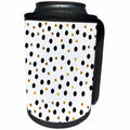 3dRose Uta Naumann Faux Glitter Pattern - Black and Gold Sparkle Shiny Glitter Polkadot Confetti Pattern - Can Cooler Bottle Wrap (cc_267014)