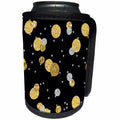 3dRose Uta Naumann Faux Glitter Pattern - Glitter Luxury Shiny Sparkle Gold Silver Polkadots on Black - Can Cooler Bottle Wrap (cc_267027)