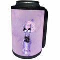 3dRose Uta Naumann Watercolor Illustration - Fashion Victim- Paris Luxury Purple Glittery Illustration - Can Cooler Bottle Wrap (cc_267030)