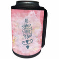 3dRose Uta Naumann Watercolor Illustration - Pink Girly Chic Typography Illustration on Pink-All You Need is Love - Can Cooler Bottle Wrap (cc_267032)