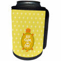 3dRose Uta Naumann Watercolor Illustration Animal - Turtle Children Illustration and Typography - Keep Calm and Love - Can Cooler Bottle Wrap (cc_267036)