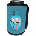 3dRose Uta Naumann Sayings and Typography - My Spirit Animal - Sloth Sleeping on Tree-Cute Typography - Can Cooler Bottle Wrap (cc_267039)