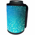 3dRose Uta Naumann Faux Glitter Pattern - Sparkling Luxury Elegant Aqua Teal Blue Faux Glitter Effect Artprint - Can Cooler Bottle Wrap (cc_267050)