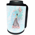 3dRose Uta Naumann Watercolor Illustration - Cool Trendy Fashion Girl Watercolor Illustration for Chic Girls - Can Cooler Bottle Wrap (cc_267054)