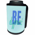 3dRose Uta Naumann Sayings and Typography - Be Different-Trendy Saying on Aqua Blue - Can Cooler Bottle Wrap (cc_267063)