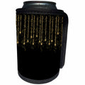 3dRose Uta Naumann Faux Glitter Pattern - Gold Glittery Faux Glitter Chain on Black - Artprint - Can Cooler Bottle Wrap (cc_267073)