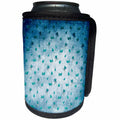 3dRose Uta Naumann Pattern - Blue and Teal Ombre Autumn Leaves Pattern - Can Cooler Bottle Wrap (cc_267079)