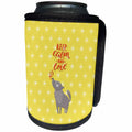 3dRose Uta Naumann Sayings and Typography - Keep Calm and Love - Typography and Wolf Animal Illustration - Can Cooler Bottle Wrap (cc_267086)