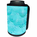 3dRose Uta Naumann Pattern - Aqua Teal Floral Watercolor Pattern - Can Cooler Bottle Wrap (cc_267098)