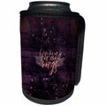 3dRose Uta Naumann Watercolor Illustration - She Flies With Her Own Wings-Purple Pink Faux Glitter Typography - Can Cooler Bottle Wrap (cc_267106)
