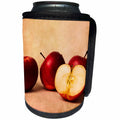 3dRose Alexis Photography - Food Apple - Three and a half red apples in a row - Can Cooler Bottle Wrap (cc_267124)