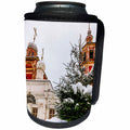 3dRose Alexis Photography - Moscow City - Moscow Christmas. Old church, spruce tree, snow, white sky - Can Cooler Bottle Wrap (cc_267141)