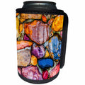 3dRose Alexis Photography - Texture Stone - Wet colorful stones in a wall texture - Can Cooler Bottle Wrap (cc_267160)