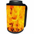 3dRose Alexis Photography - Texture Fire - Fire texture. Orange and yellow flame - Can Cooler Bottle Wrap (cc_267162)