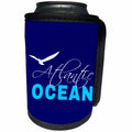3dRose Alexis Design - Four Oceans - Four oceans. Atlantic ocean, dark blue background - Can Cooler Bottle Wrap (cc_267195)