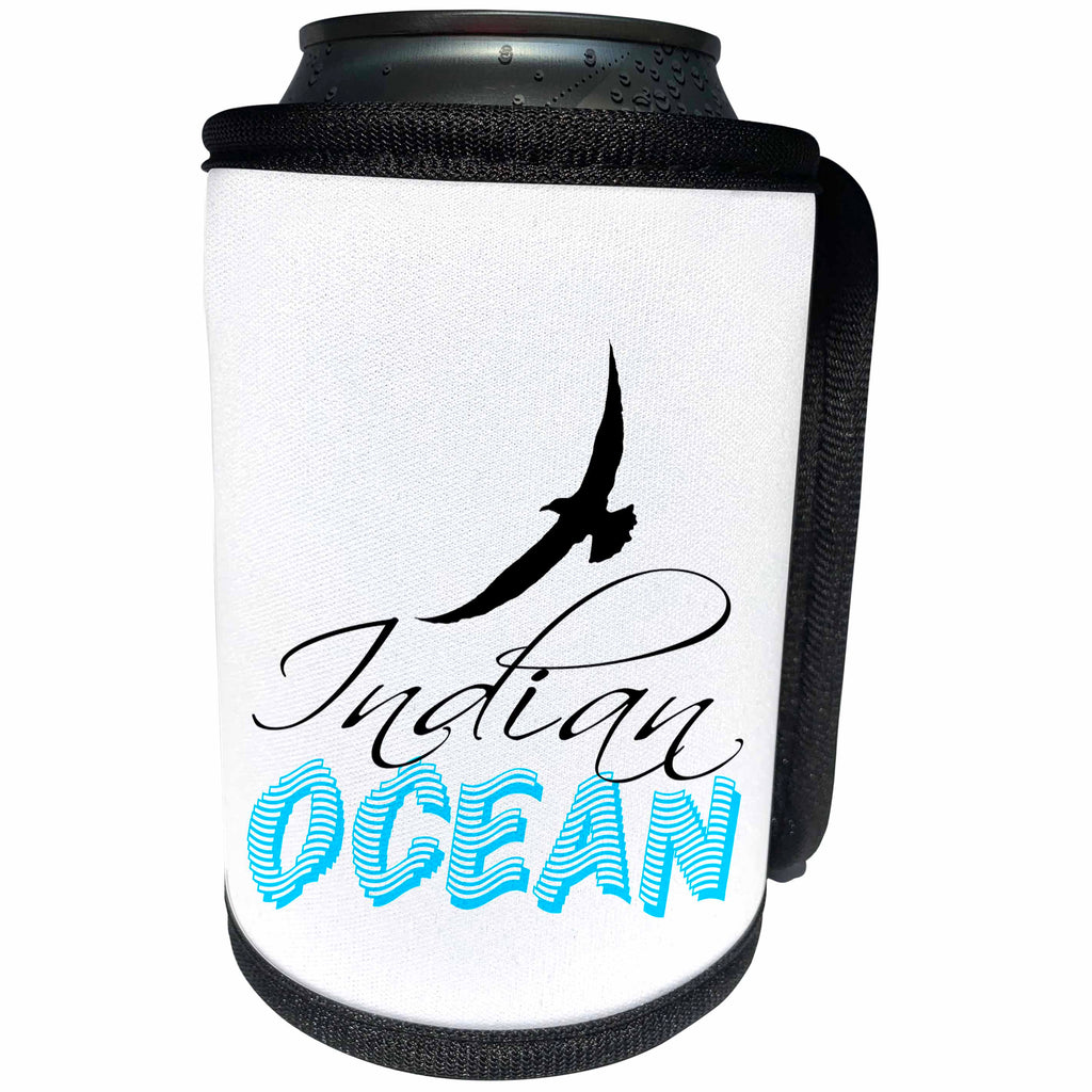 3dRose Alexis Design - Four Oceans - Four oceans. Indian ocean, white background - Can Cooler Bottle Wrap (cc_267196)