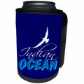 3dRose Alexis Design - Four Oceans - Four oceans. Indian ocean, dark blue background - Can Cooler Bottle Wrap (cc_267197)