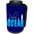 3dRose Alexis Design - Four Oceans - Four oceans. Polar ocean, dark blue background - Can Cooler Bottle Wrap (cc_267201)