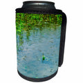 3dRose Alexis Photography - Nature Water - Pond in summer rain. Water plants, rings in the water - Can Cooler Bottle Wrap (cc_267243)