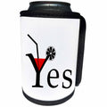 3dRose Alexis Design - Funny - Yes on white. Letter Y as a glass with wine, straw and a lemon slice - Can Cooler Bottle Wrap (cc_267250)