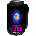 3dRose Alexis Design - Funny - Wet sparrow and hurricanes on black. Survivor. Never again - Can Cooler Bottle Wrap (cc_267253)