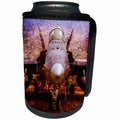 3dRose Alexis Photography - Transport Air - Stylized image of a modern fighter plane on the ground - Can Cooler Bottle Wrap (cc_267358)