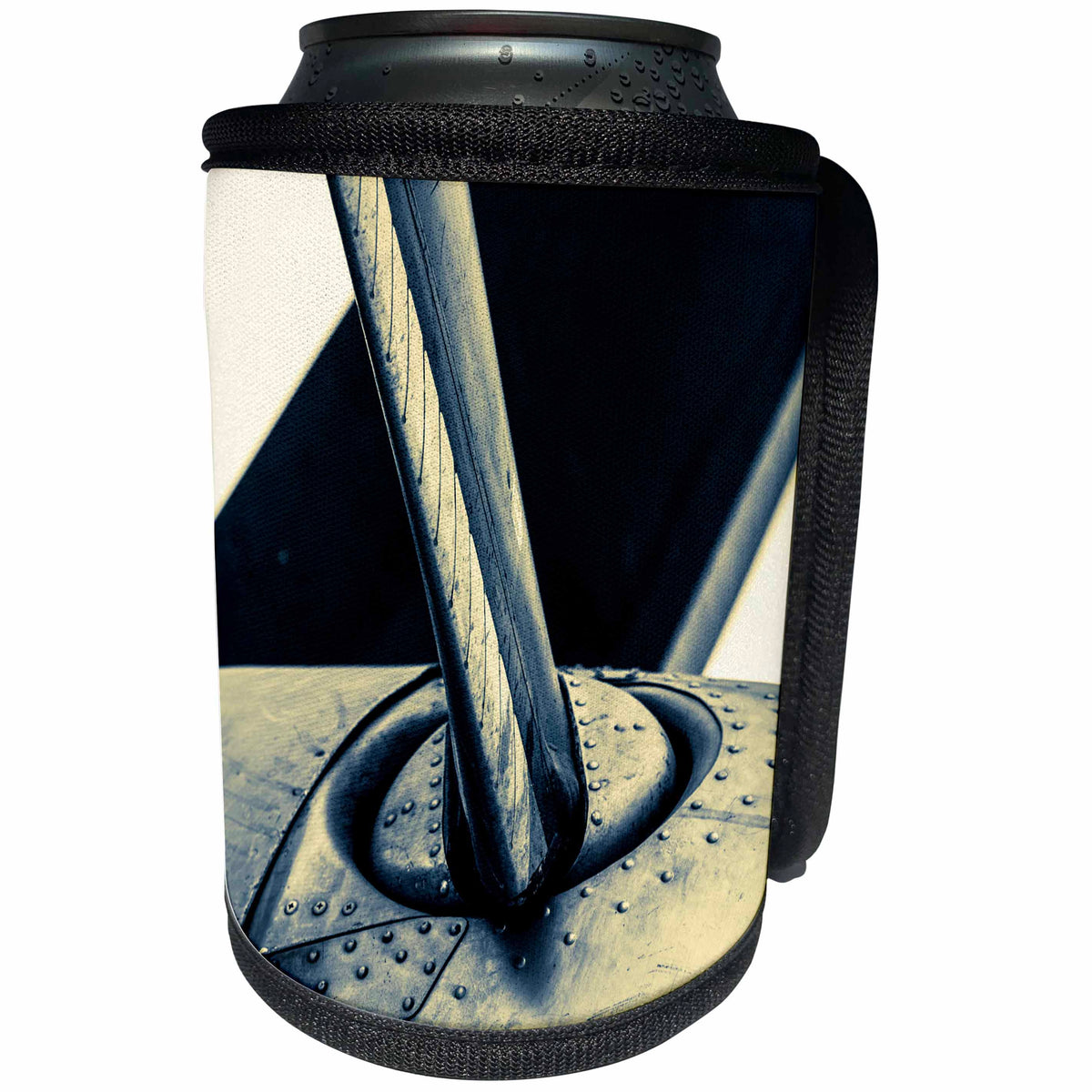3dRose Alexis Photography - Transport Air - Stylized image of an aircraft spinner and propeller. Closeup view - Can Cooler Bottle Wrap (cc_267359)