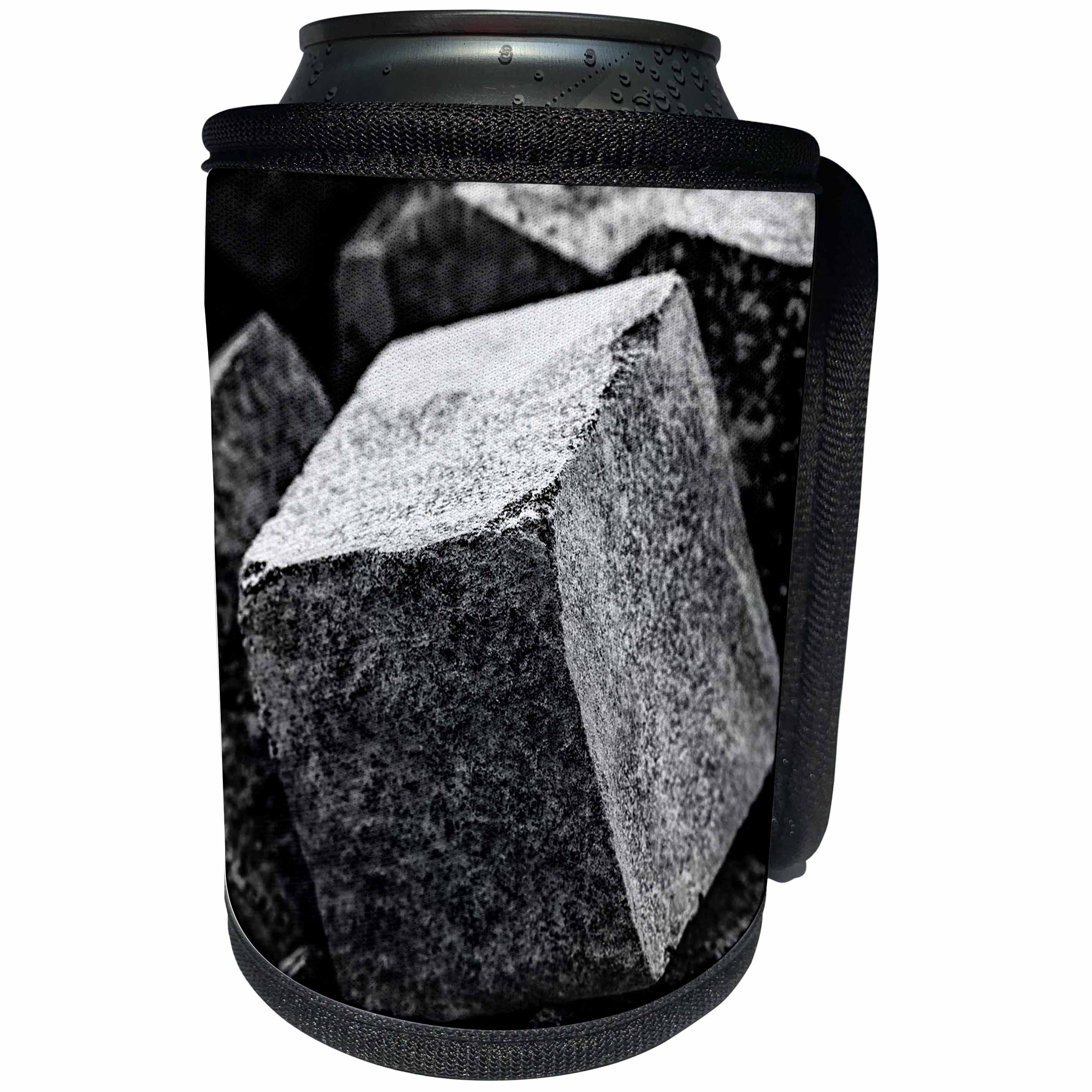 3dRose Alexis Photography - Abstracts - Granite stone cube blocks in a pile. Cubism photo - Can Cooler Bottle Wrap (cc_267365)