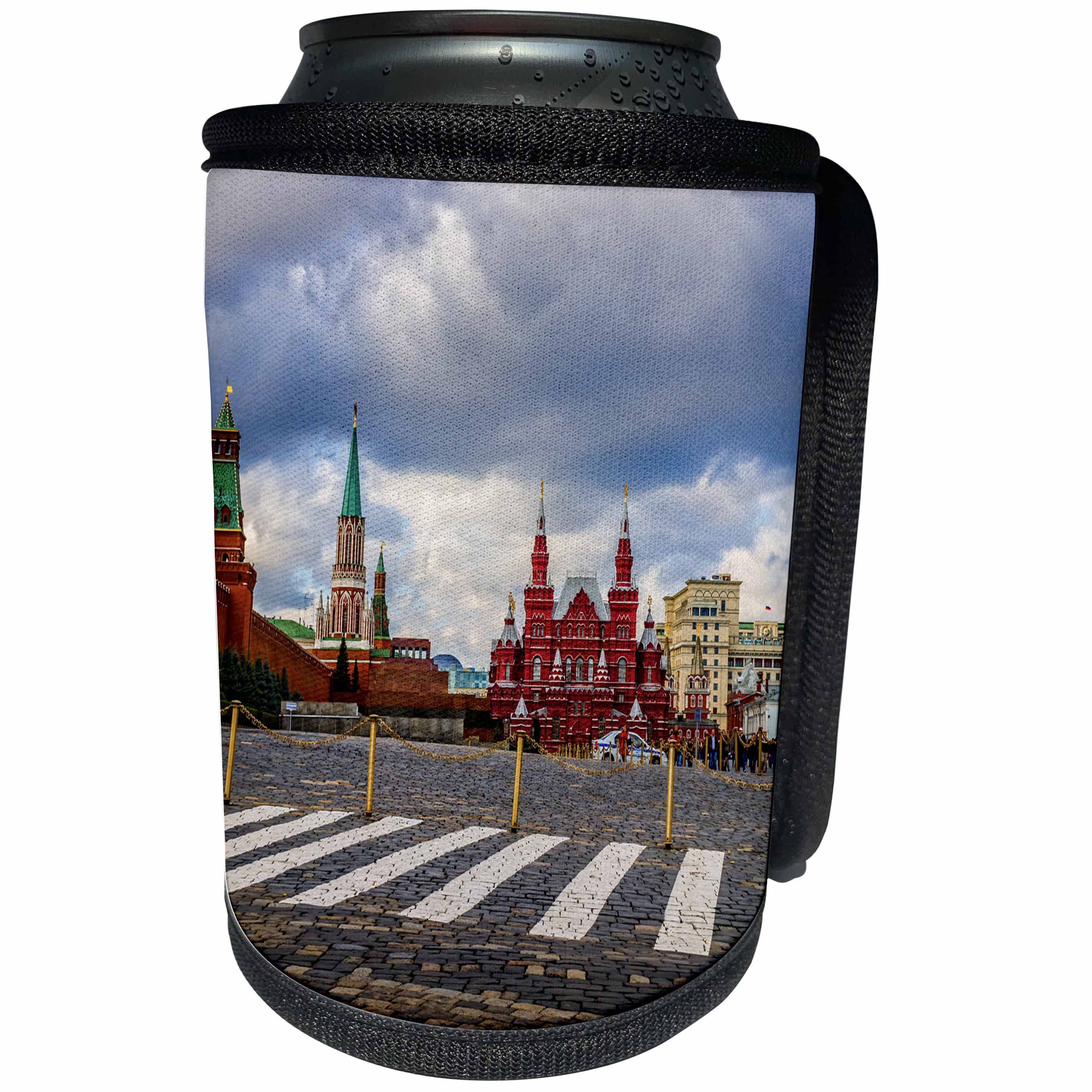 3dRose Alexis Photography - Moscow Kremlin - Moscow Red Square, the Kremlin and Museum Of History - Can Cooler Bottle Wrap (cc_267378)