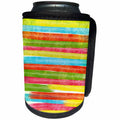 3dRose Anne Marie Baugh - Pattern - Grunge Brush Stroke Stripes In Yellow, Orange, Green, Red, Pink - Can Cooler Bottle Wrap (cc_267416)